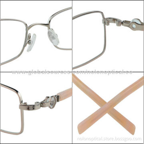 High quality metal reading glasses with metal trim, logo can be printed